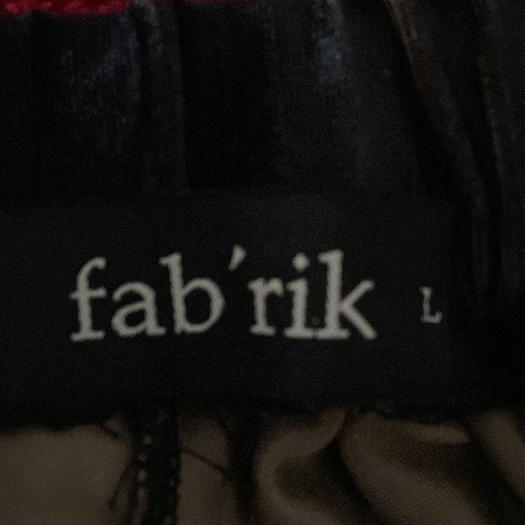 Fab’rik Navy Blue & Gold Ombré Pleated Velvet Above The Knee A-line Size Large - Picture 6 of 7